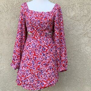 NWOT Free People Jael Printed Mini Dress